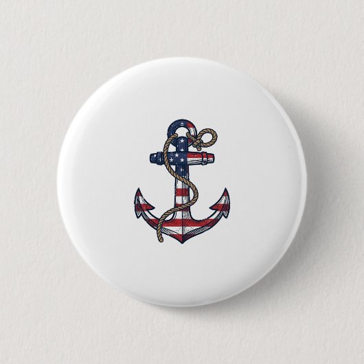 Patriotischer Anker Vintage Vektor Design_1 Button (Vorderseite)