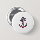 Patriotischer Anker Vintage Vektor Design_1 Button (Vorne & Hinten)