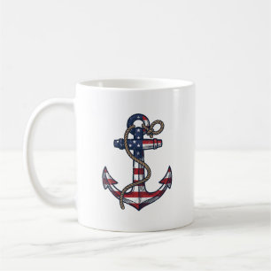 Patriotischer Anker Vintage Vektor Design_1 Kaffeetasse