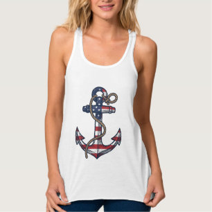 Patriotischer Anker Vintage Vektor Design_1 Tank Top