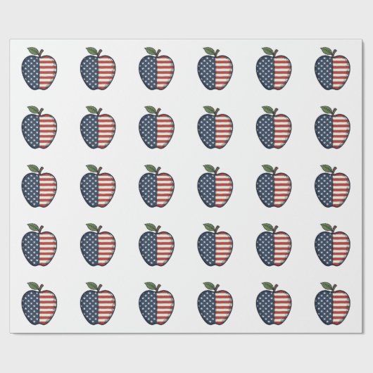 Patriotischer Apfel Vintage Gravur Vektor Design_1 Geschenkpapier (Flach)