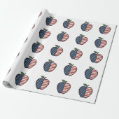 Patriotischer Apfel Vintage Gravur Vektor Design_1 Geschenkpapier (Ungerollt)