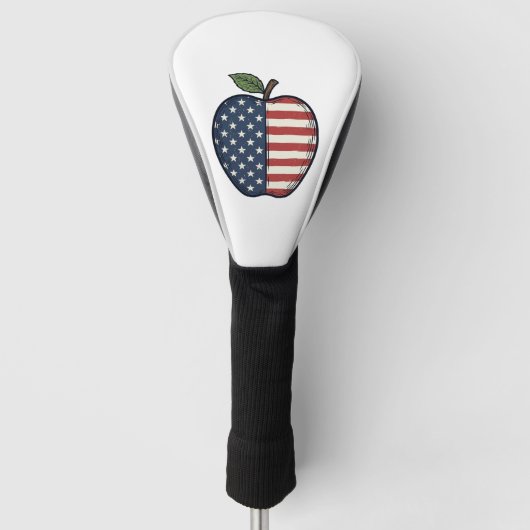 Patriotischer Apfel Vintage Gravur Vektor Design_1 Golf Headcover (Vorderseite)
