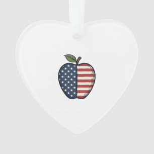 Patriotischer Apfel Vintage Gravur Vektor Design_1 Ornament