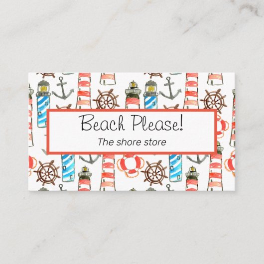 Patriotischer Aquarellleuchtturm Visitenkarte (Vorderseite)