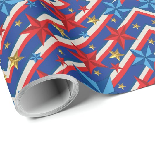 Patriotischer Arbeitstag Geschenkpapier (Rolleneckpunkt)