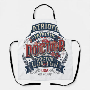 Patriotischer Arzt 4. Juli Vintage-Shirt-Design_ Schürze