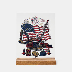 Patriotischer Aufbau USA Vintage Acrylschild