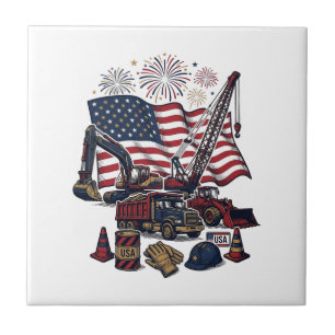 Patriotischer Aufbau USA Vintage Fliese