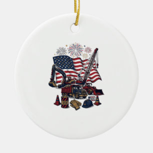 Patriotischer Aufbau USA Vintage Keramik Ornament