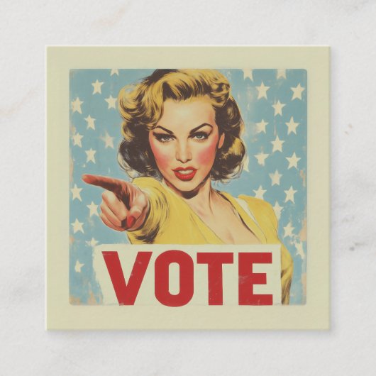 Patriotischer Aufruf zum Handeln: Abstimmung! Quadratische Visitenkarte (Vorderseite)