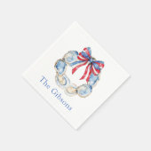 Patriotischer Austernkranz personalisiert Serviette (Ecke)