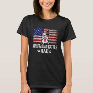 Patriotischer australischer Rindervater mit amerik T-Shirt