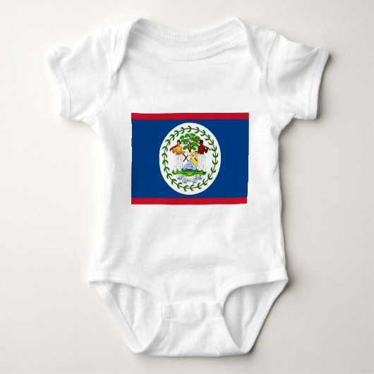 Patriotischer Babybodyanzug mit der Flagge Belize Baby Strampler (Vorderseite)
