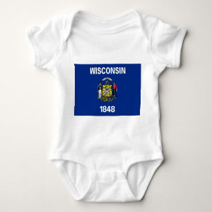 Patriotischer Babybodyanzug mit der Flagge Wiscons Baby Strampler