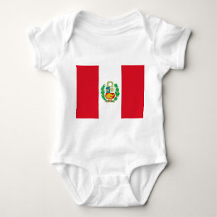 Patriotischer Babybodyanzug mit Fahne Peru Baby Strampler