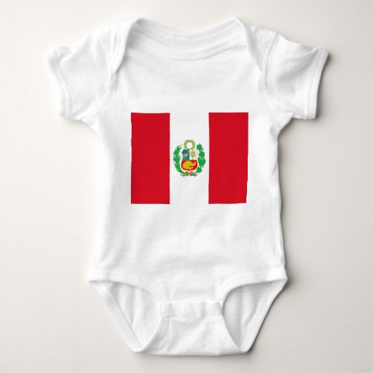 Patriotischer Babybodyanzug mit Fahne Peru Baby Strampler (Vorderseite)