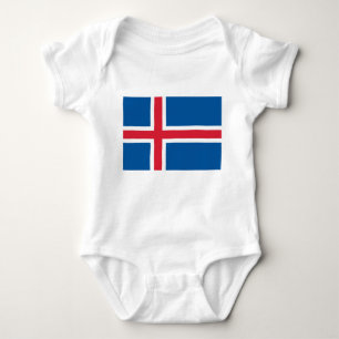 Patriotischer Babybodyanzug mit Flagge in Island Baby Strampler