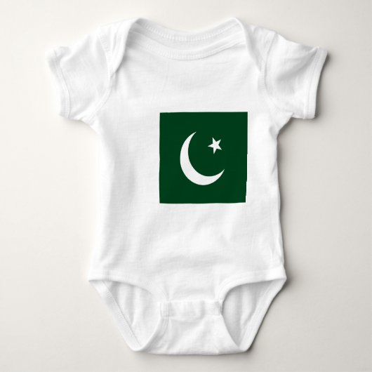 Patriotischer Babybodyanzug mit Flagge Pakistan Baby Strampler (Vorderseite)