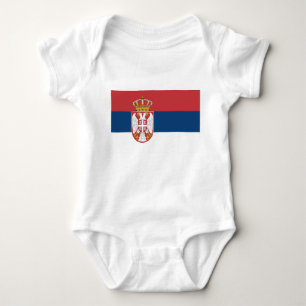 Patriotischer Babybodyanzug mit Flagge Serbien Baby Strampler