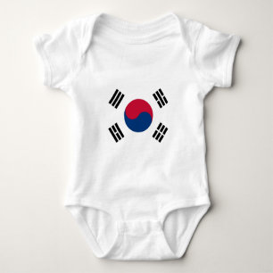 Patriotischer Babybodyanzug mit Flagge Südkorea Baby Strampler