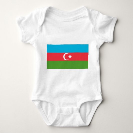 Patriotischer Babybodysuit mit Flagge Aserbaidscha Baby Strampler (Vorderseite)