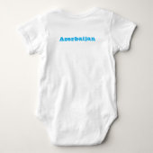Patriotischer Babybodysuit mit Flagge Aserbaidscha Baby Strampler (Rückseite)