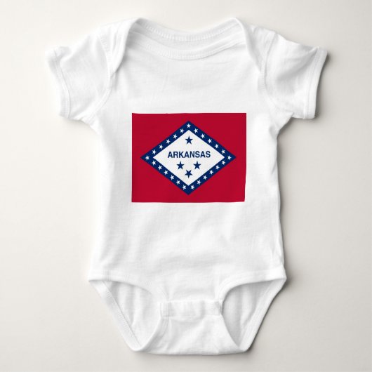 Patriotischer Babybodysuit mit Flagge von Arkansas Baby Strampler (Vorderseite)