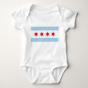 Patriotischer Babybodysuit mit Flagge von Chicago, Baby Strampler