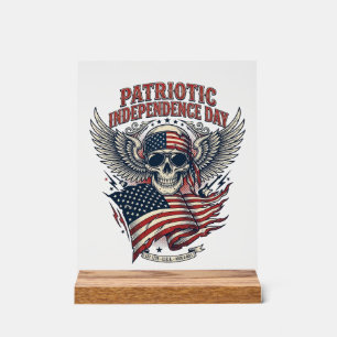 Patriotischer Bandana Rocker Old Glory Musik Rock  Acrylschild