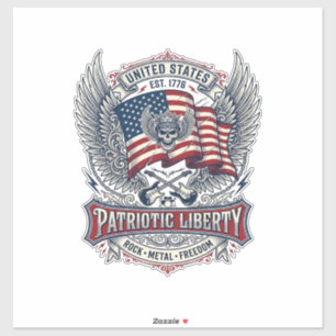 Patriotischer Bandana Rocker Old Glory Musik Rock  Aufkleber