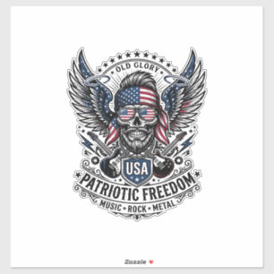 Patriotischer Bandana Rocker Old Glory Musik Rock Aufkleber
