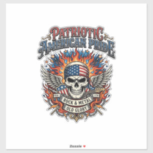 Patriotischer Bandana Rocker Old Glory Musik Rock  Aufkleber