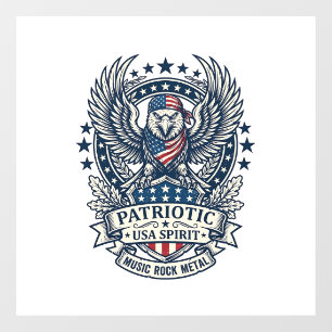 Patriotischer Bandana Rocker Old Glory Musik Rock  Fensteraufkleber