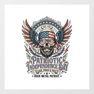 Patriotischer Bandana Rocker Old Glory Musik Rock  Fensteraufkleber