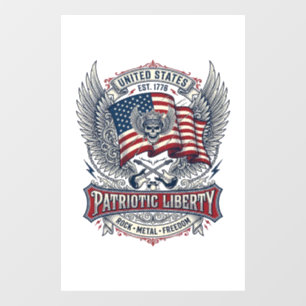 Patriotischer Bandana Rocker Old Glory Musik Rock  Fensteraufkleber