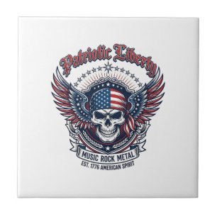 Patriotischer Bandana Rocker Old Glory Musik Rock Fliese