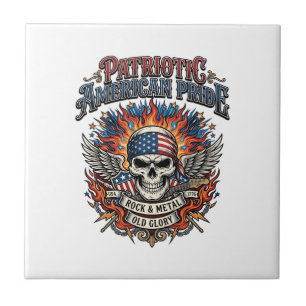 Patriotischer Bandana Rocker Old Glory Musik Rock Fliese