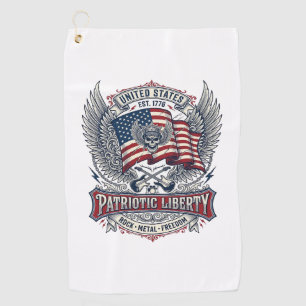 Patriotischer Bandana Rocker Old Glory Musik Rock  Golfhandtuch