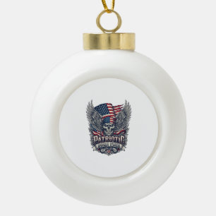Patriotischer Bandana Rocker Old Glory Musik Rock  Keramik Kugel-Ornament