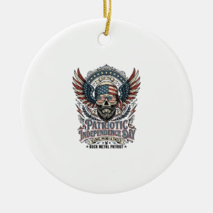 Patriotischer Bandana Rocker Old Glory Musik Rock  Keramik Ornament