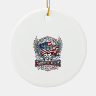 Patriotischer Bandana Rocker Old Glory Musik Rock  Keramik Ornament