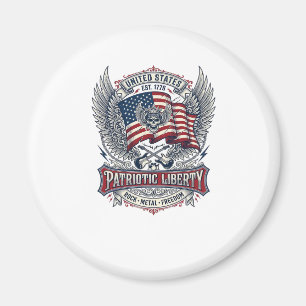Patriotischer Bandana Rocker Old Glory Musik Rock  Magnet