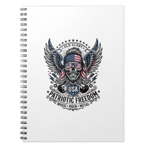 Patriotischer Bandana Rocker Old Glory Musik Rock  Notizblock