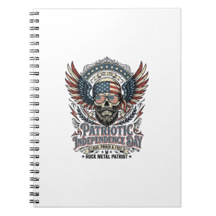Patriotischer Bandana Rocker Old Glory Musik Rock Notizblock