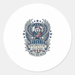 Patriotischer Bandana Rocker Old Glory Musik Rock  Runder Aufkleber