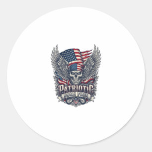 Patriotischer Bandana Rocker Old Glory Musik Rock  Runder Aufkleber