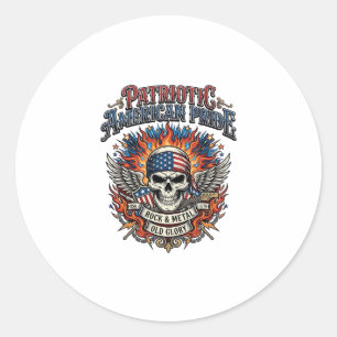Patriotischer Bandana Rocker Old Glory Musik Rock  Runder Aufkleber