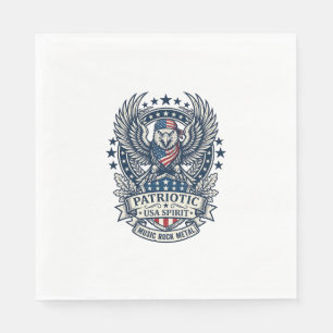 Patriotischer Bandana Rocker Old Glory Musik Rock  Serviette
