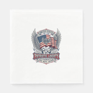 Patriotischer Bandana Rocker Old Glory Musik Rock  Serviette